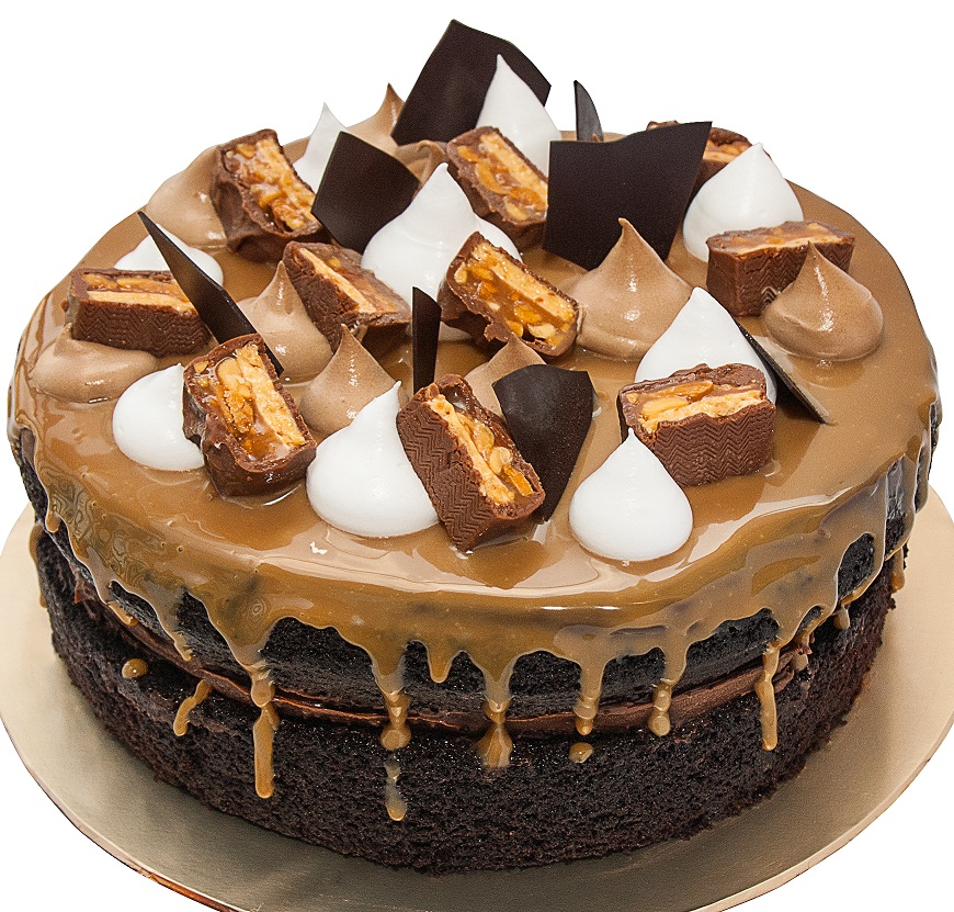 Magnifique Snickers Caramel Chocolate Cake